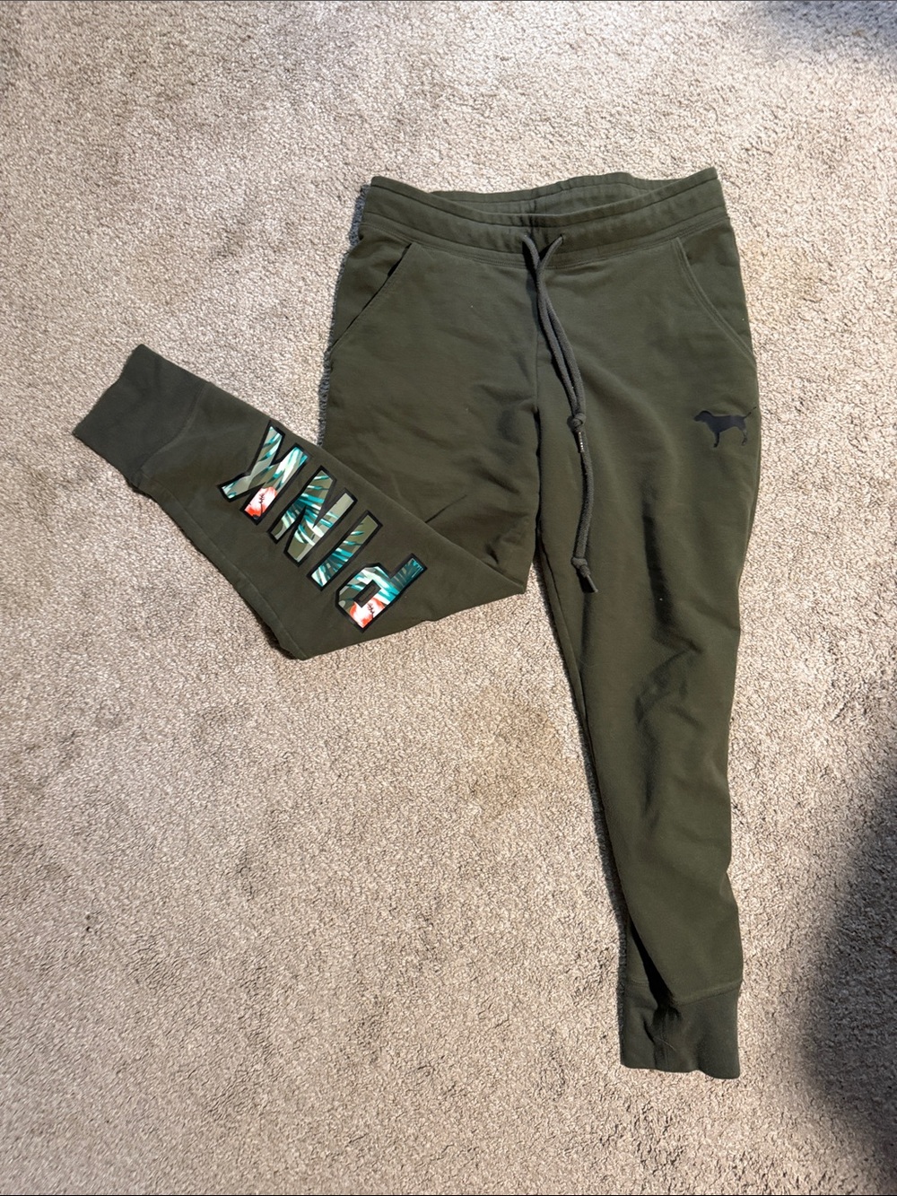 Victoria's Secret Olive Green Logo Joggers